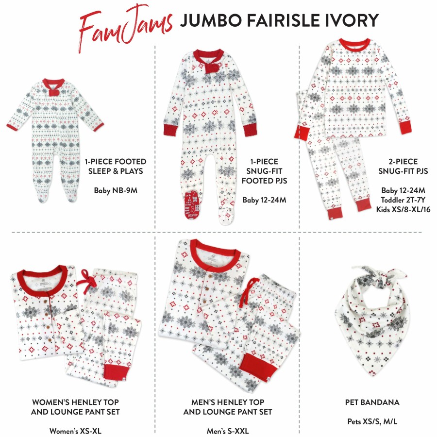 Pet Honest Baby Clothing | Organic Cotton Holiday Matching Family Pajamas Jumbo Fair Isle