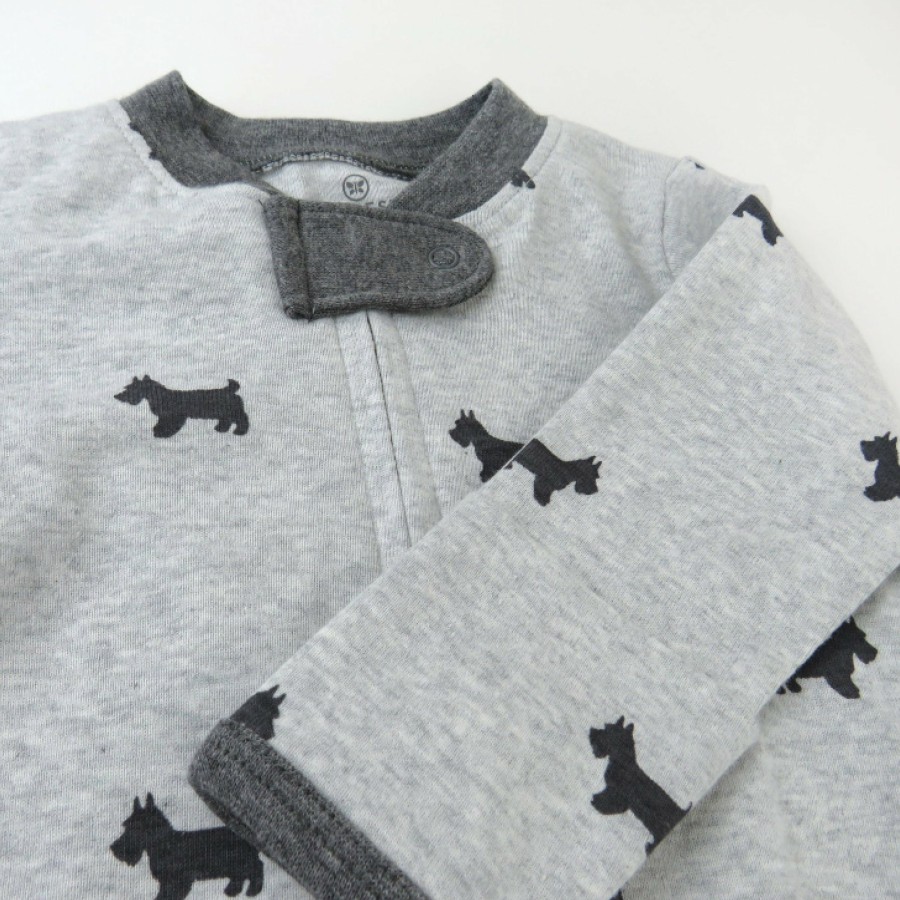 Baby (0-24M) Honest Baby Clothing | Organic Cotton Sleep & Play Scotty Dog Light Heather Gray