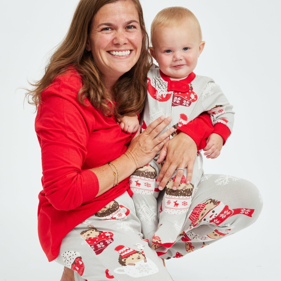 Pet Honest Baby Clothing | Organic Cotton Holiday Matching Family Pajamas Hedgehog & Cocoa