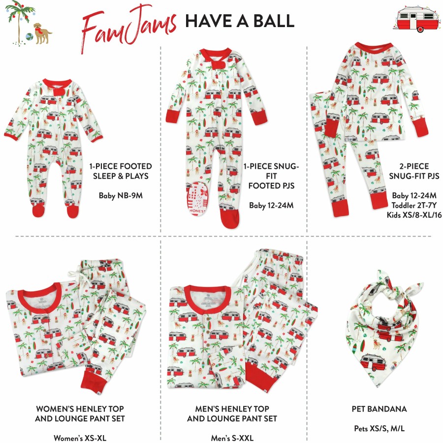 Pet Honest Baby Clothing | Organic Cotton Holiday Matching Family Pajamas Have A Ball