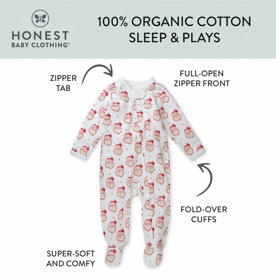 Baby (0-24M) Honest Baby Clothing | Organic Cotton Holiday Sleep & Play Ho Ho Ho