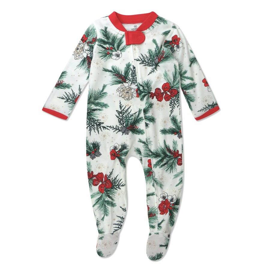 Baby (0-24M) Honest Baby Clothing | Organic Cotton Holiday Sleep & Play Holiday Pine Floral