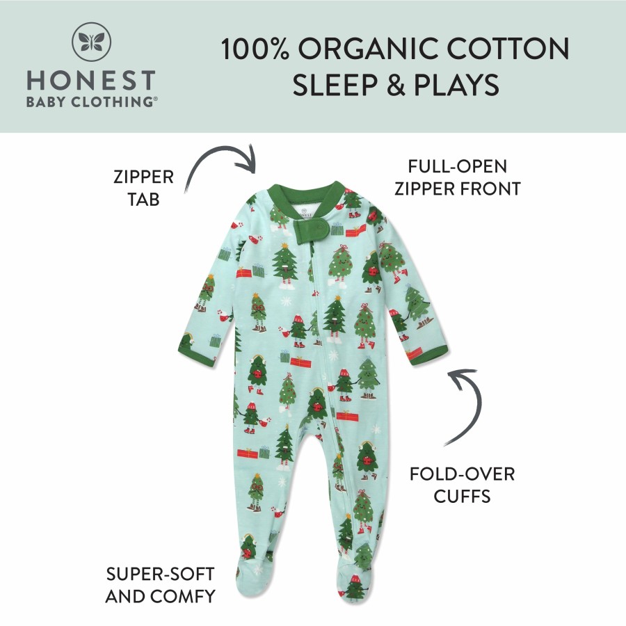 Baby (0-24M) Honest Baby Clothing | Organic Cotton Holiday Sleep & Play Holiday Skate