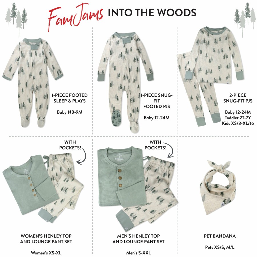 Pet Honest Baby Clothing | Organic Cotton Holiday Matching Family Pajamas Into The Woods