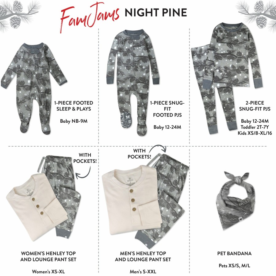 Pet Honest Baby Clothing | Organic Cotton Holiday Matching Family Pajamas Night Pine