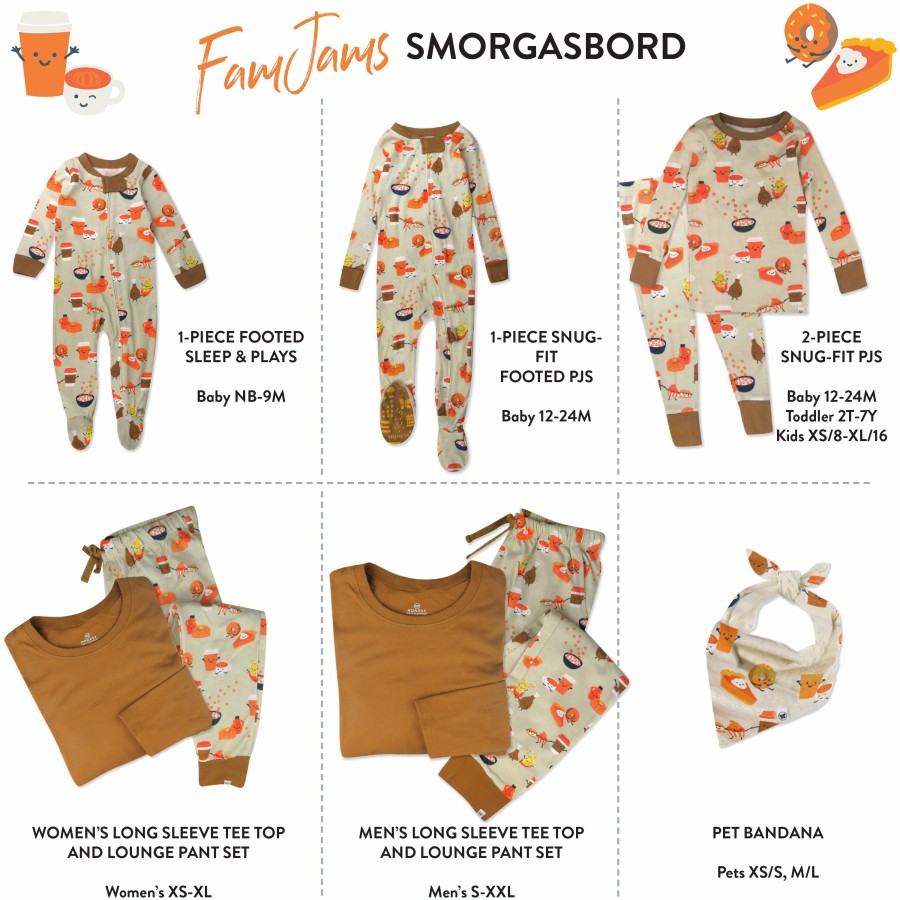 Pet Honest Baby Clothing | Organic Cotton Holiday Matching Family Pajamas Smorgasbord