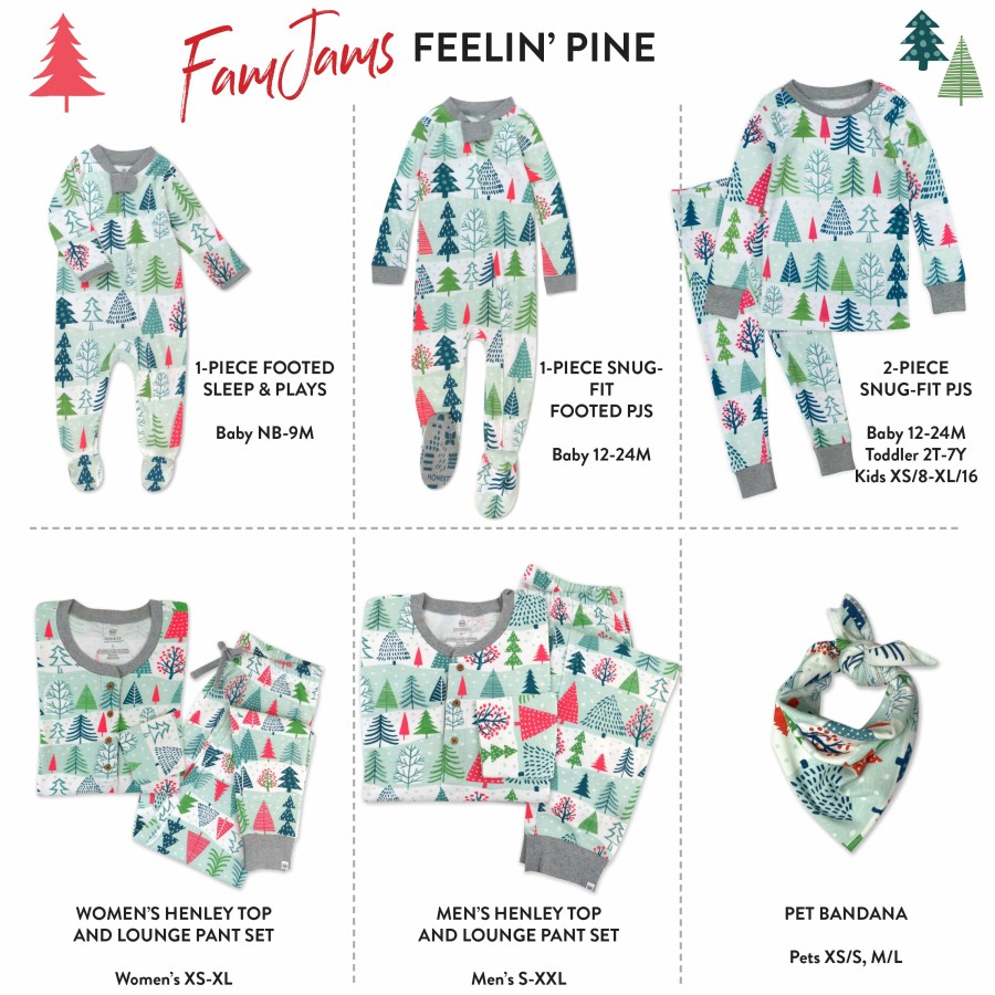 Pet Honest Baby Clothing | Organic Cotton Holiday Matching Family Pajamas Feelin Pine