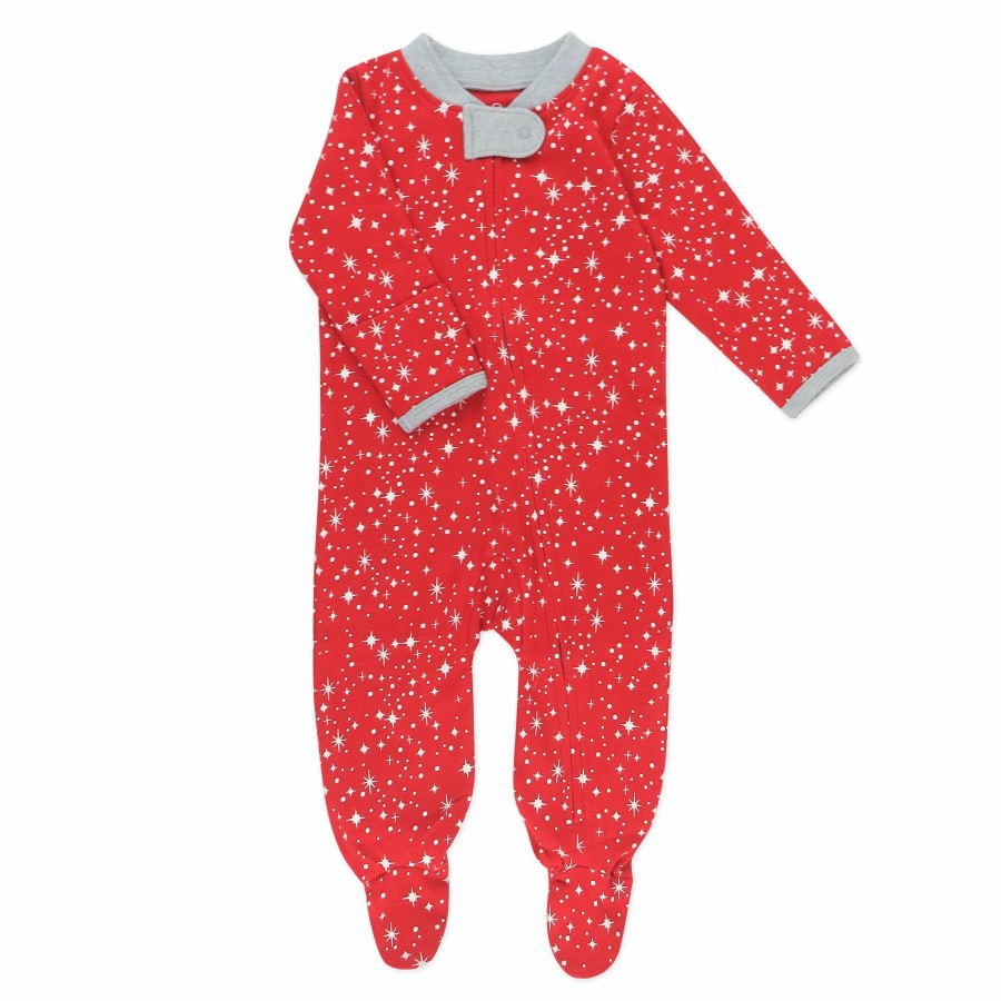 Baby (0-24M) Honest Baby Clothing | Organic Cotton Holiday Sleep & Play Twinkle Star Red