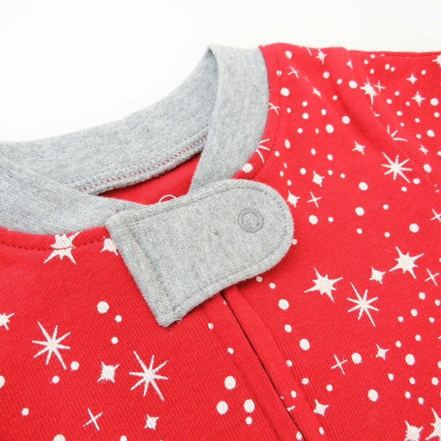 Baby (0-24M) Honest Baby Clothing | Organic Cotton Holiday Sleep & Play Twinkle Star Red