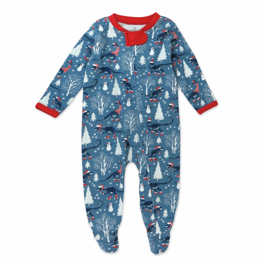 Baby (0-24M) Honest Baby Clothing | Organic Cotton Holiday Sleep & Play Winter Dinoland