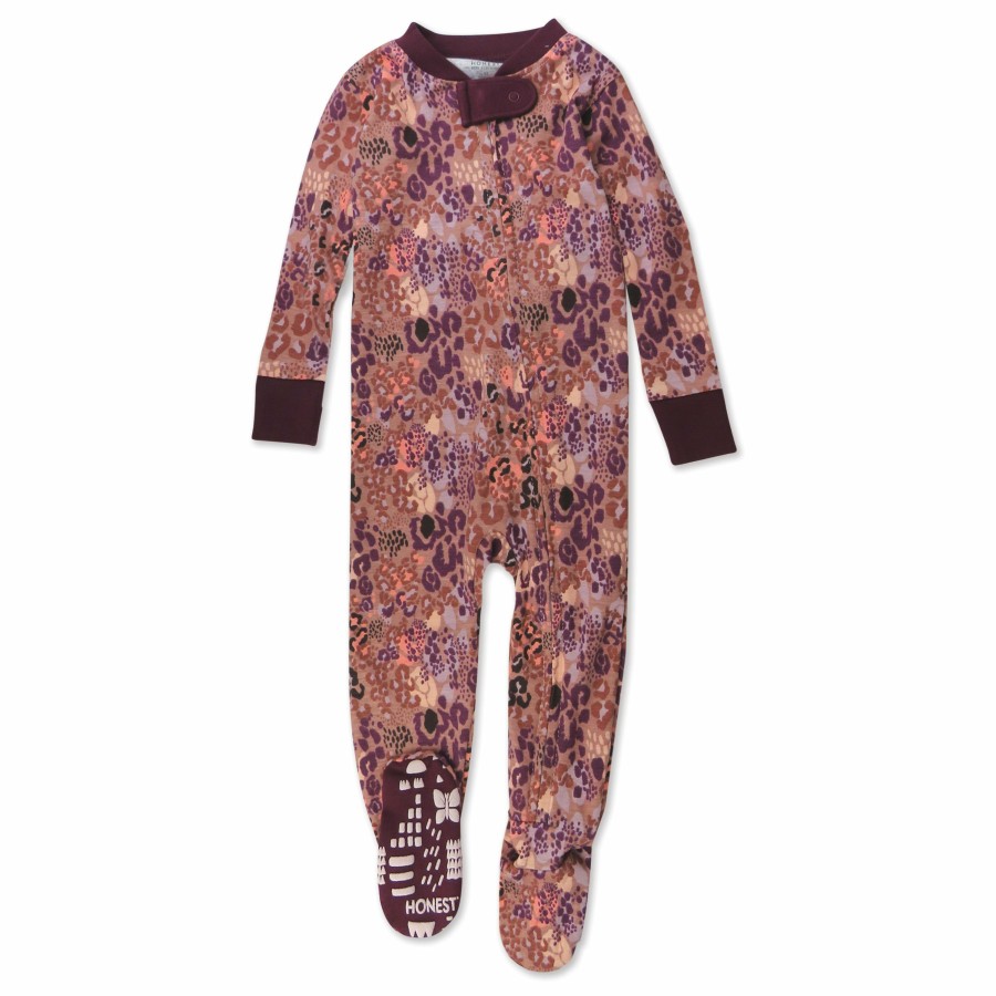 Baby (0-24M) Honest Baby Clothing | Organic Cotton Snug-Fit Footed Pajamas Dreamy Jaguar