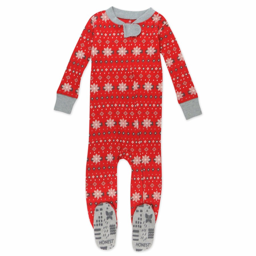 Baby (0-24M) Honest Baby Clothing | Organic Cotton Holiday Snug-Fit Footed Pajama Fair Isle Holiday