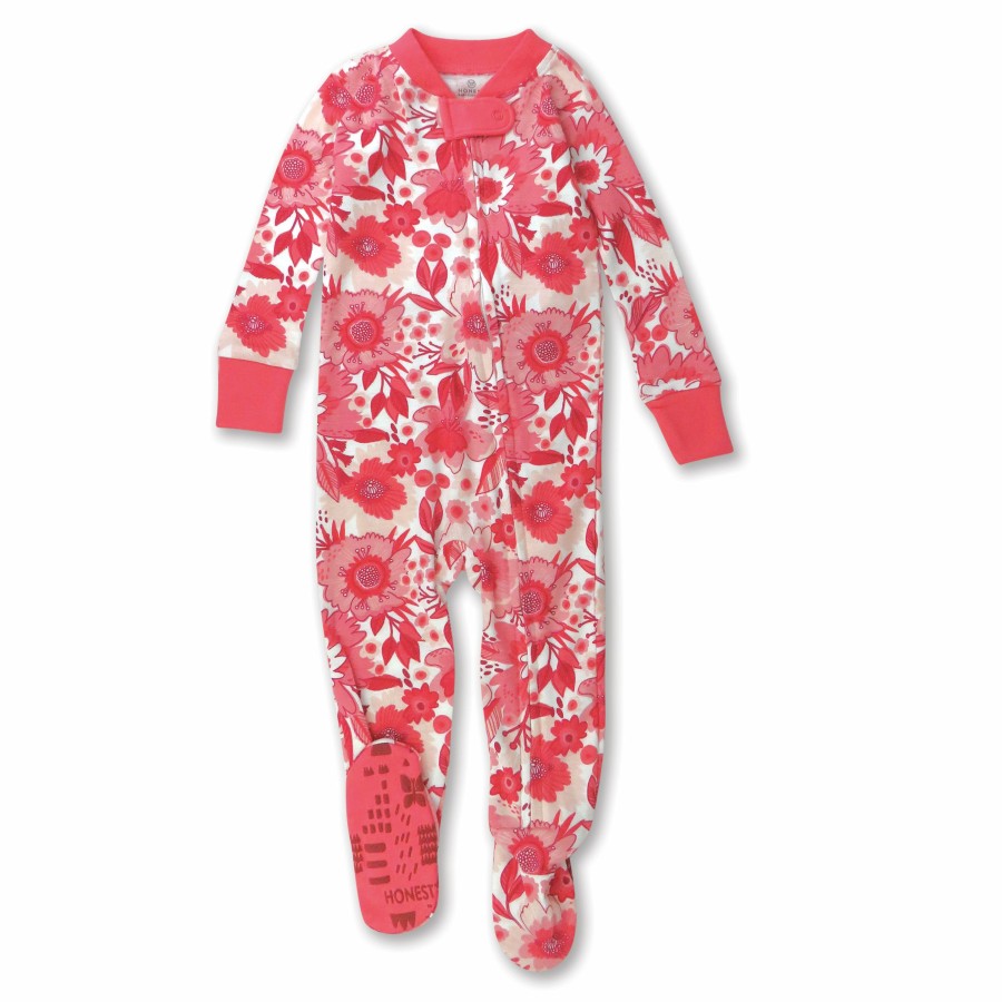 Baby (0-24M) Honest Baby Clothing | Organic Cotton Snug-Fit Footed Pajamas Jumbo English Garden