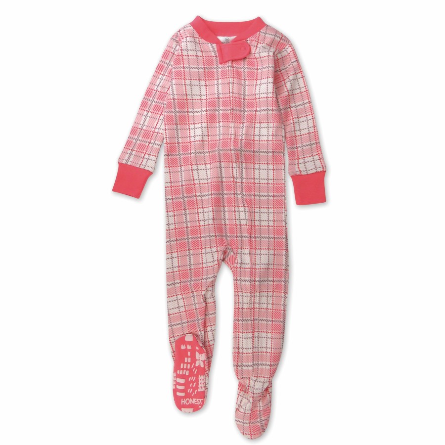 Baby (0-24M) Honest Baby Clothing | Organic Cotton Snug-Fit Footed Pajamas Romantic Plaid