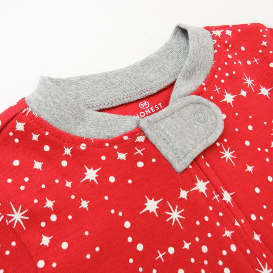 Baby (0-24M) Honest Baby Clothing | Organic Cotton Holiday Snug-Fit Footed Pajama Twinkle Star Red