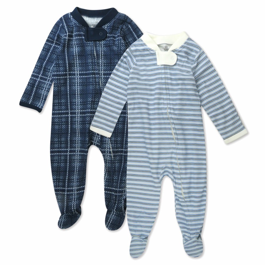 Baby (0-24M) Honest Baby Clothing | 2-Pack Organic Cotton Sleep & Plays Blue Plaid