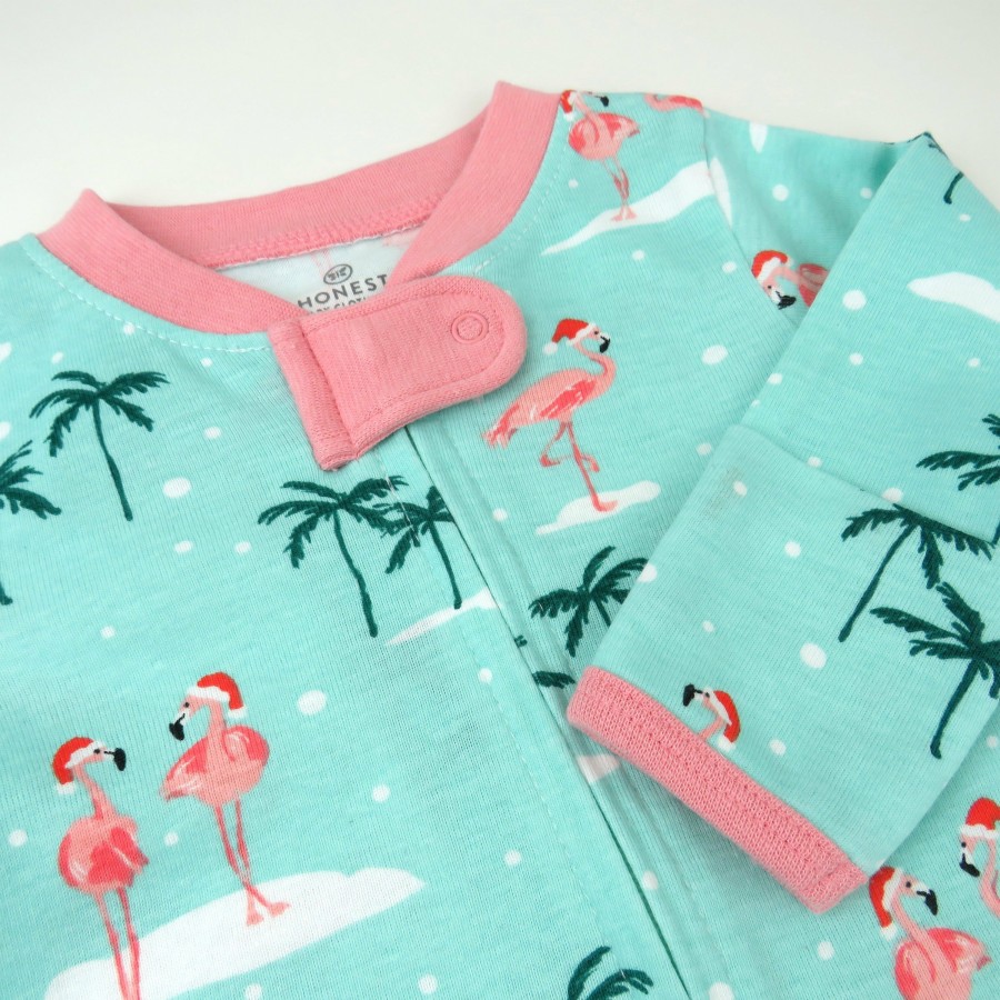 Baby (0-24M) Honest Baby Clothing | 2-Pack Organic Cotton Holiday Sleep & Plays Holiday Flamingo