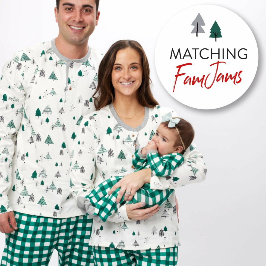 Baby (0-24M) Honest Baby Clothing | 2-Pack Organic Cotton Holiday Sleep & Plays Emerald Forest