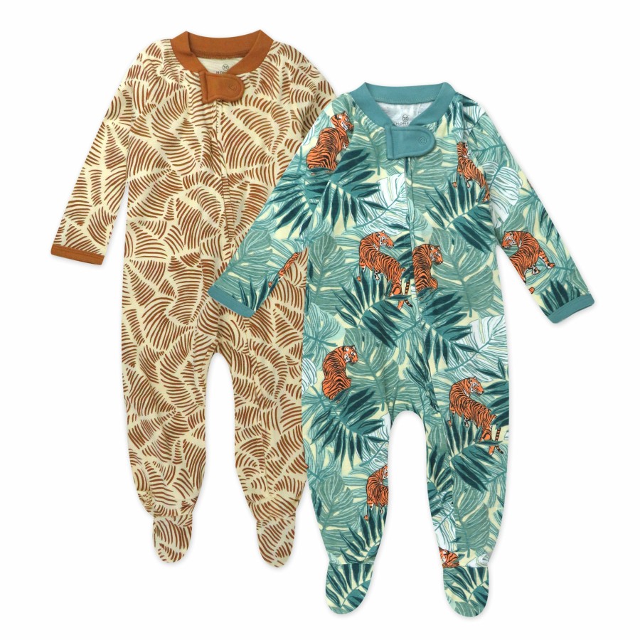 Baby (0-24M) Honest Baby Clothing | 2-Pack Organic Cotton Sleep & Plays Tiger Time