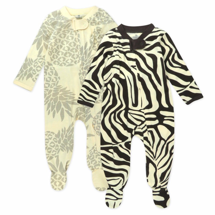 Baby (0-24M) Honest Baby Clothing | 2-Pack Organic Cotton Sleep & Plays Brown Zebra