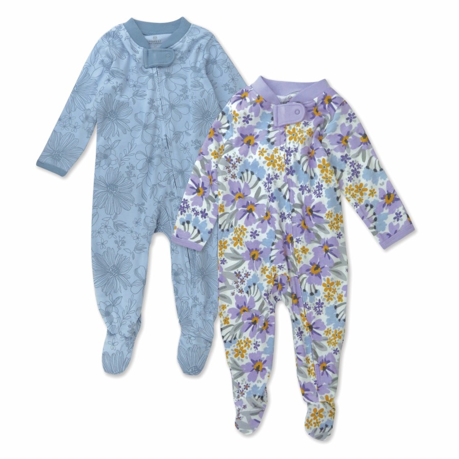 Baby (0-24M) Honest Baby Clothing | 2-Pack Organic Cotton Sleep & Plays Jumbo Floral Lilac