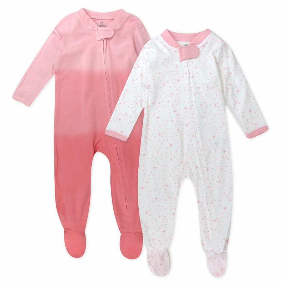 Baby (0-24M) Honest Baby Clothing | 2-Pack Organic Cotton Sleep & Plays Twinkle Star White/Pink