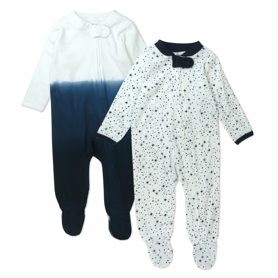 Baby (0-24M) Honest Baby Clothing | 2-Pack Organic Cotton Sleep & Plays Twinkle Star White/Navy