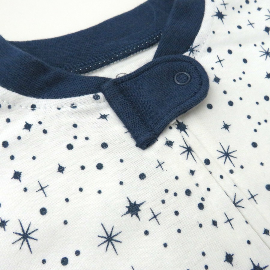 Baby (0-24M) Honest Baby Clothing | 2-Pack Organic Cotton Snug-Fit Footed Pajama Twinkle Star White/Navy