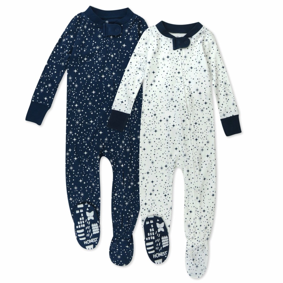 Baby (0-24M) Honest Baby Clothing | 2-Pack Organic Cotton Snug-Fit Footed Pajamas