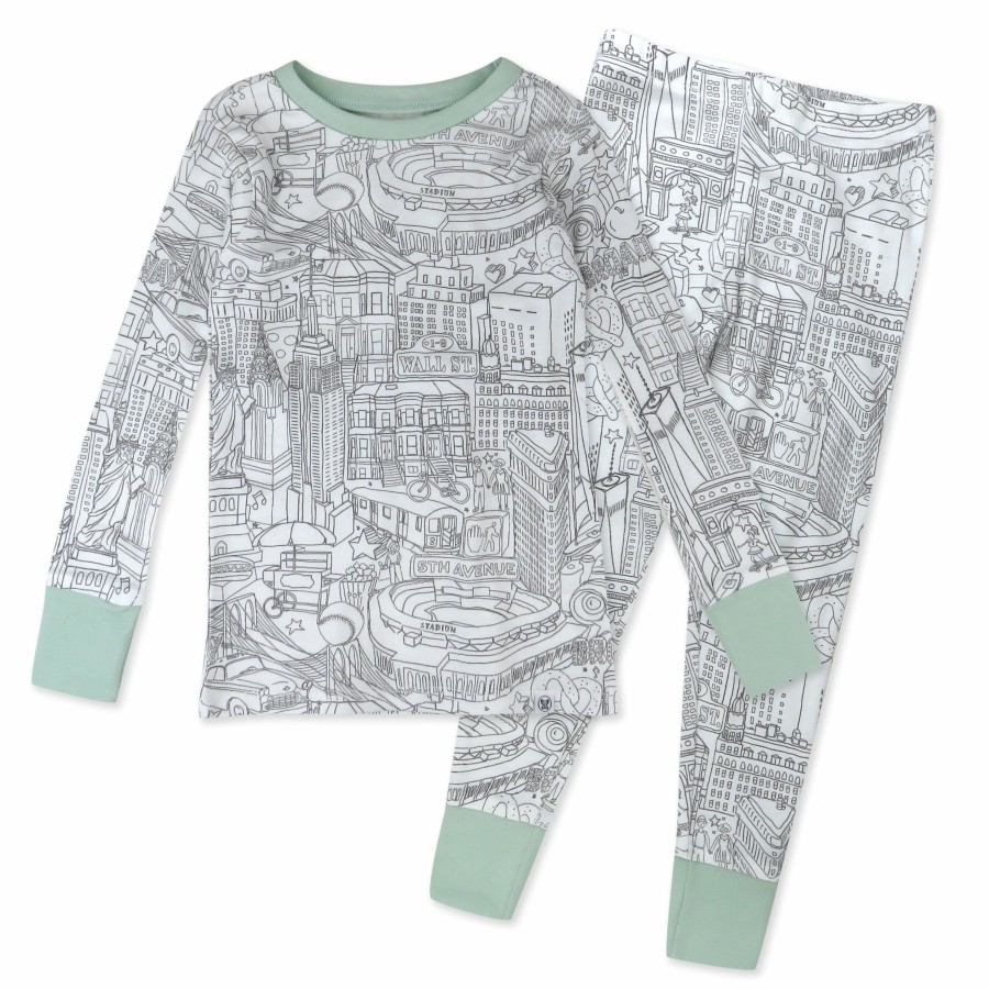 Baby (0-24M) Honest Baby Clothing | 2-Piece Organic Cotton Pajamas Cityscape Ny