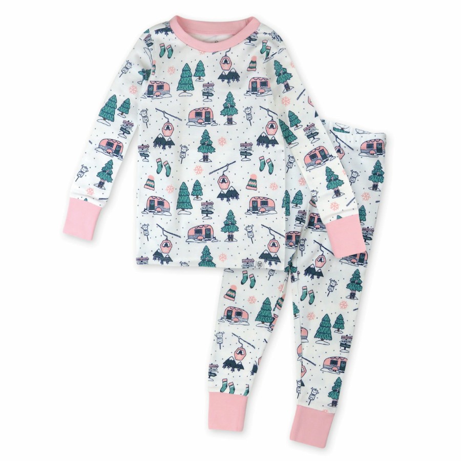 Baby (0-24M) Honest Baby Clothing | 2-Piece Organic Cotton Holiday Pajama Ski Trip