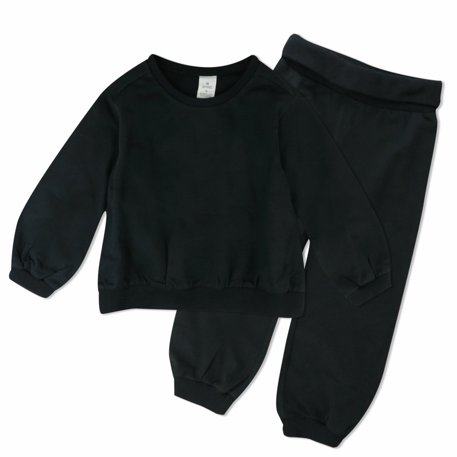 Toddler (2-5T) Honest Baby Clothing | 2-Piece Cozy Sweatsuit Set Black Night