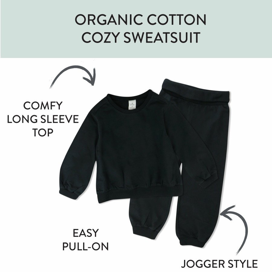 Toddler (2-5T) Honest Baby Clothing | 2-Piece Cozy Sweatsuit Set Black Night